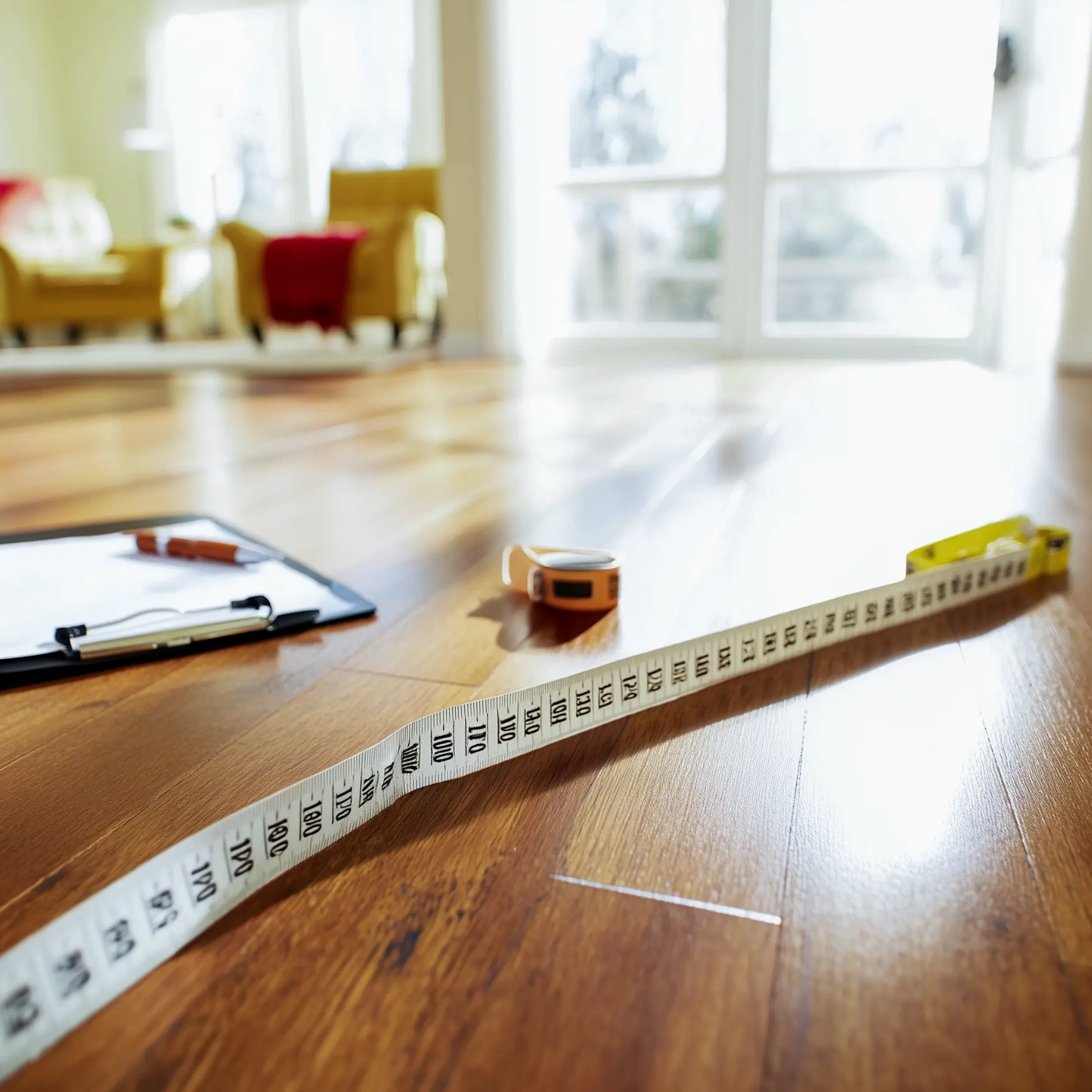 Measuring tape on floor